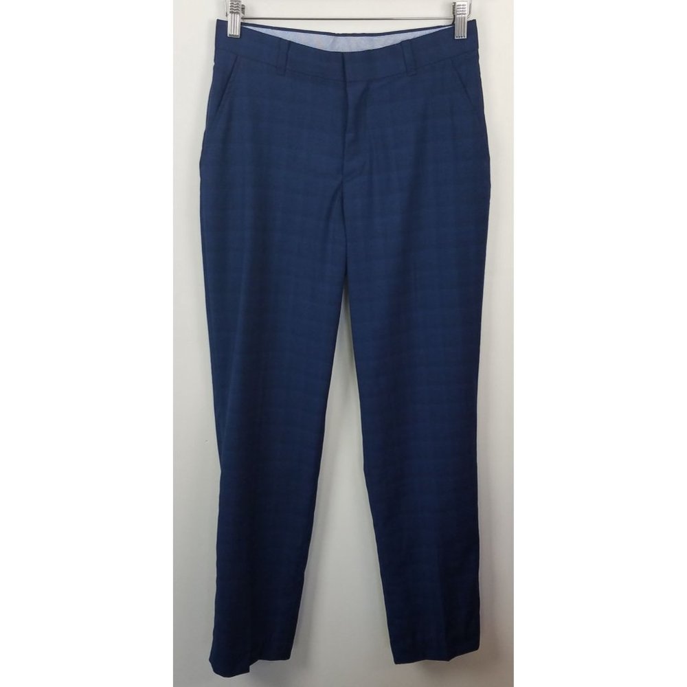 Tommy Hilfiger TH Flex Big Boys Sz. 18 Blue Plaid Dress/Golf Straight Leg Pants